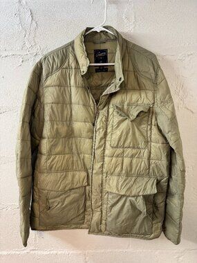 Grayers Quilted Utility Jacket Mens L - Beige / Tan